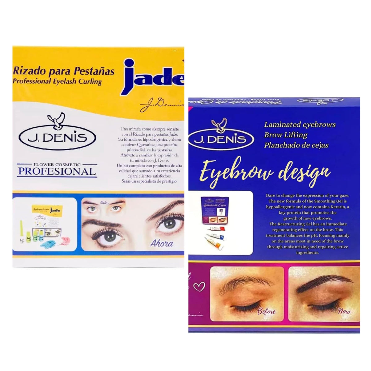 J DENIS eyebrow lamination kit bottle for professional at-home brow lift
