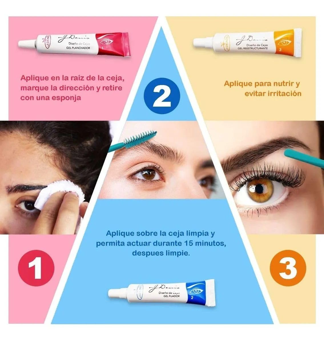 J Denis home-salon quality results deliver defined, natural eyebrows.