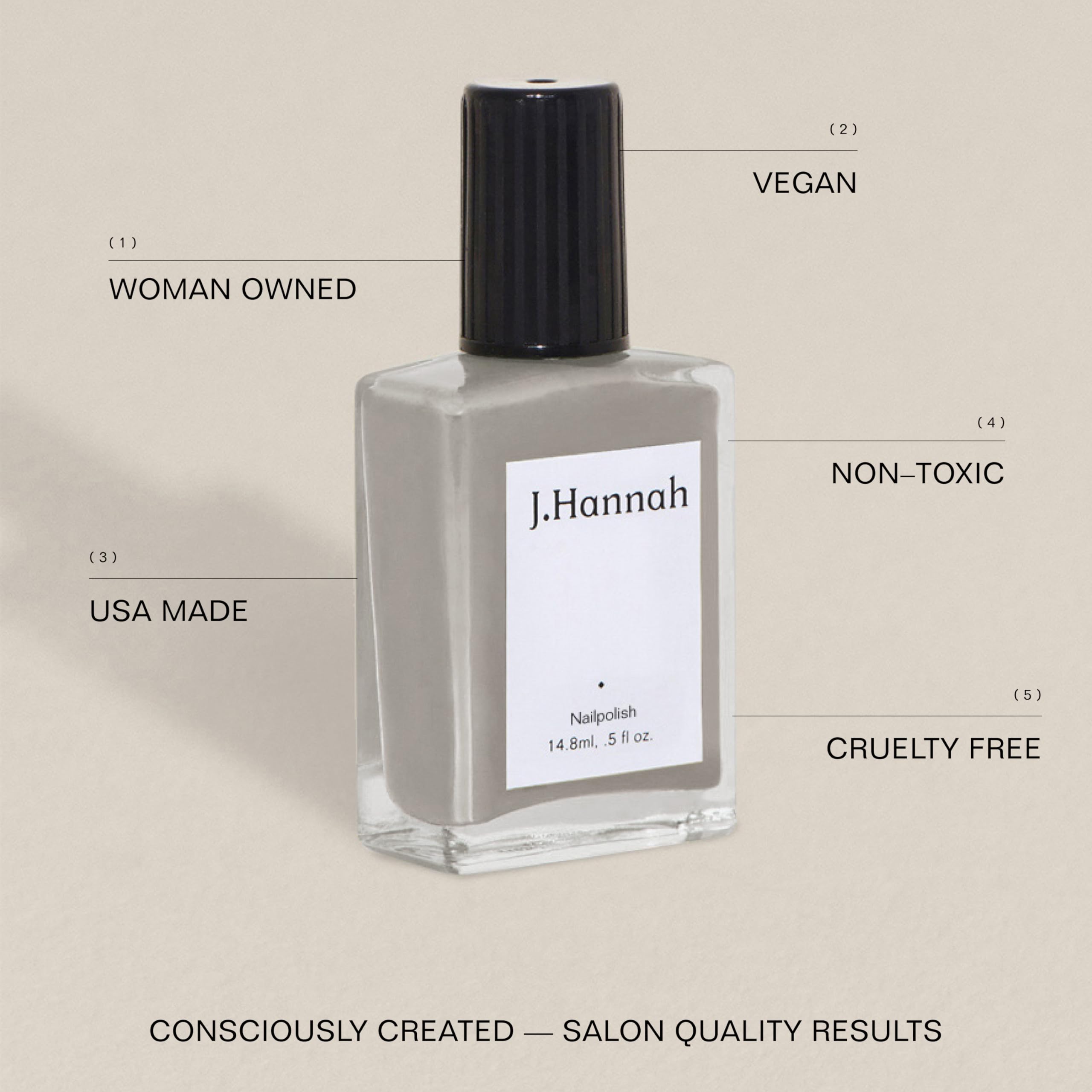 J. Hannah graphite dust swatch reveals the graphite-inspired gray shade.