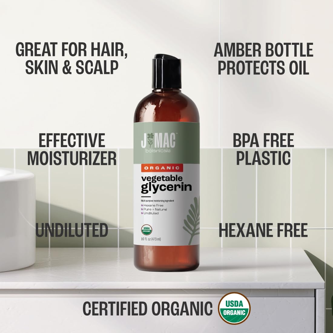 J Mac Botanicals glycerin oil applied to the face for daily moisture