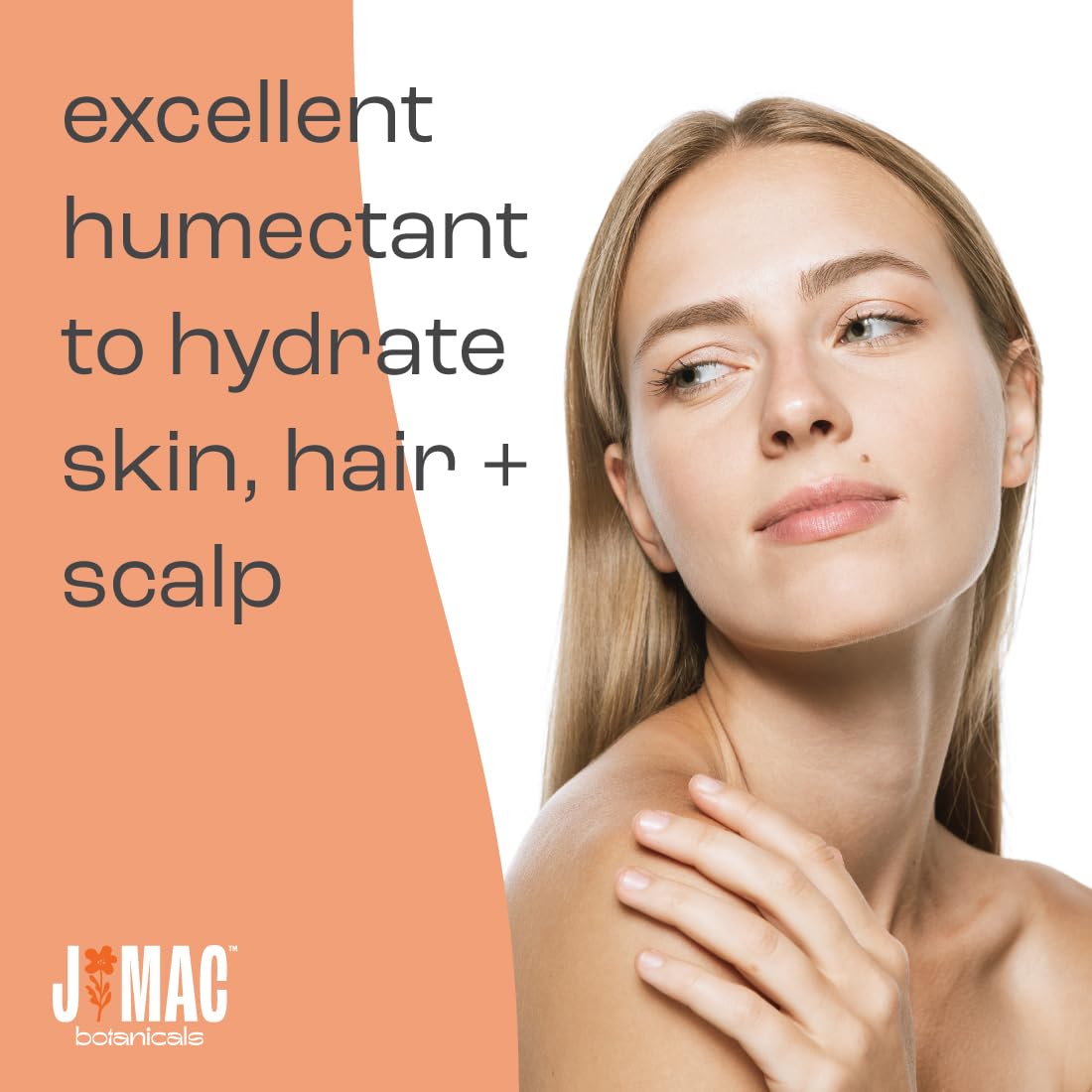 J Mac Botanicals organic glycerin used as gentle hair conditioning oil.