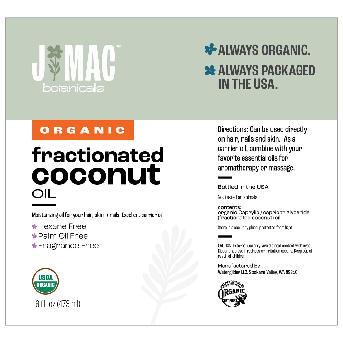 J MAC BOTANICALS organic certification and quality assurance highlighted