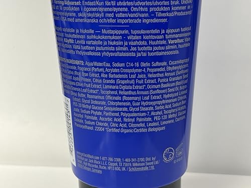 Jack Black Blue Midnight shower-scene suggests spa-like, sulfate-free cleansing routine