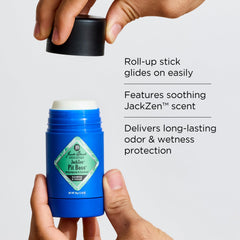 Jack Black JackZen Pit Boss stick close-up highlights smooth glide and even application.