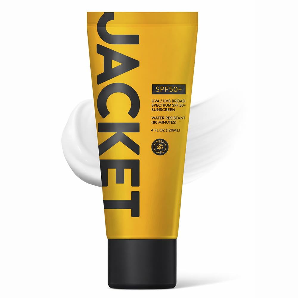 JACKET Sunscreen SPF 50+ bottle front for lightweight, all-day protection