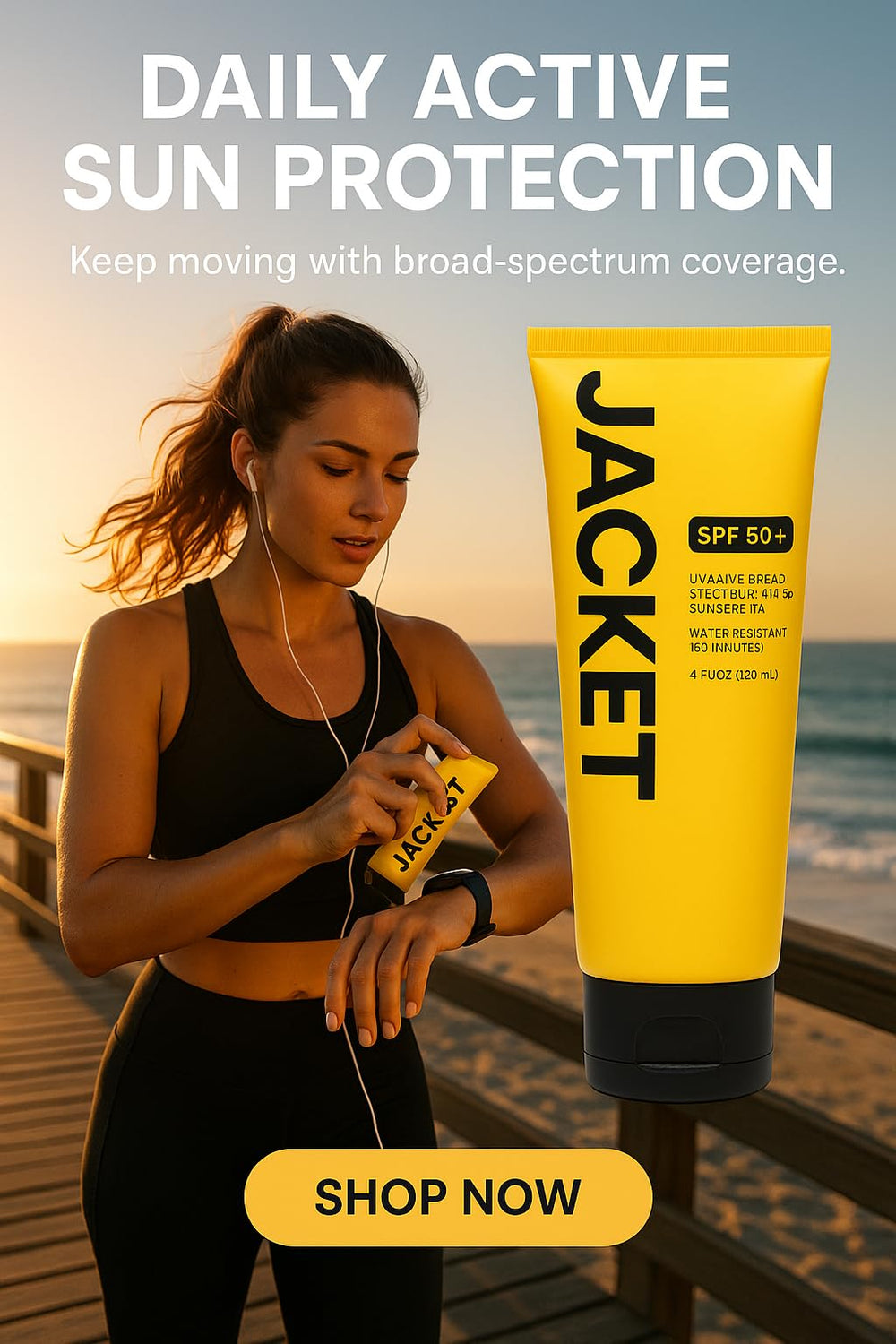 JACKET Sunscreen SPF 50+ vitamin C and green tea for skin support