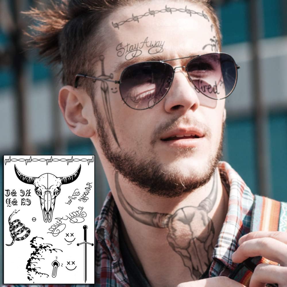 Jacknb Halloween tattoo sheets on skin creating bold costume accents
