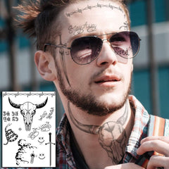 Jacknb Halloween tattoo sheets on skin creating bold costume accents