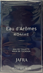 JAFRA Eau d'Arômes Homme packaging box conveys premium fragrance experience.