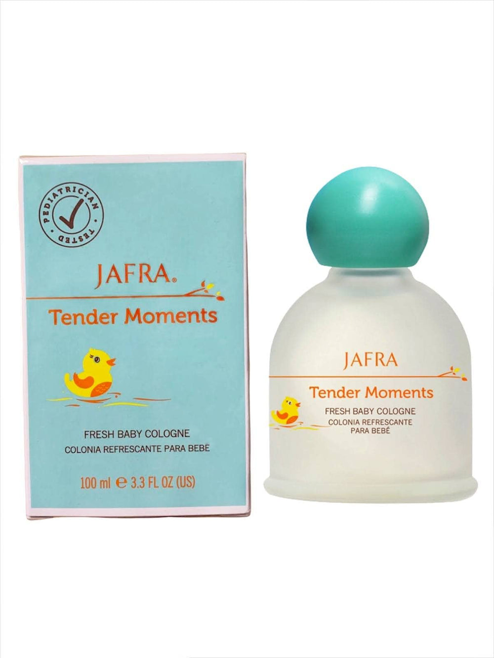 Applying JAFRA Tender Moments Fresh Baby Cologne after a bath for a light scent