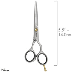 Jaguar Relax Pre Style shears ergonomic handle for comfortable long sessions.
