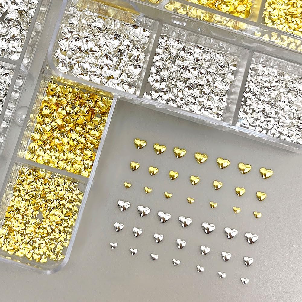 Jaliya gold 2-5mm heart stud elevates simple manicures with subtle sparkle.