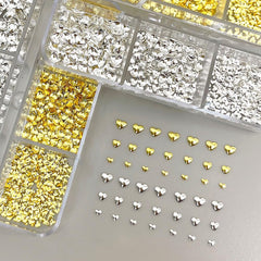Jaliya gold 2-5mm heart stud elevates simple manicures with subtle sparkle.