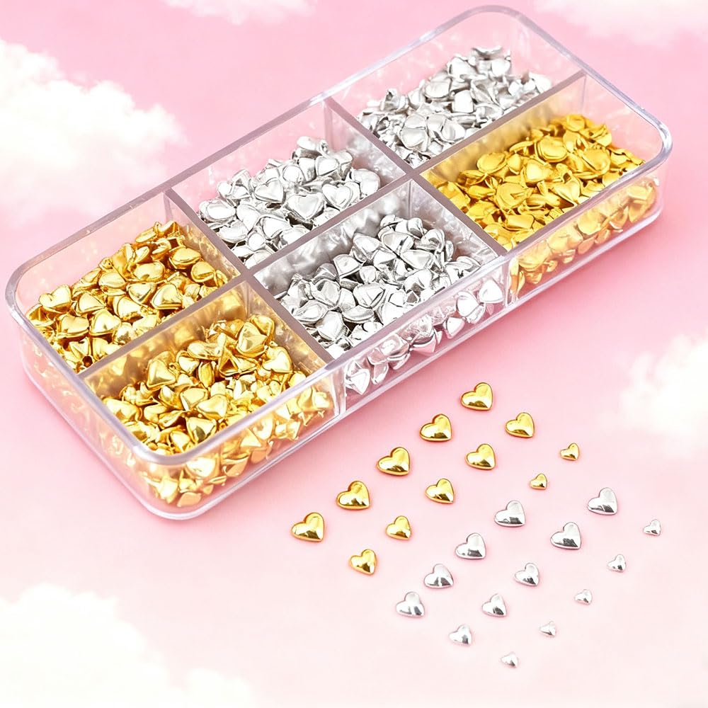 Jaliya gold 3-5mm heart stud offers bold sparkle for party looks.