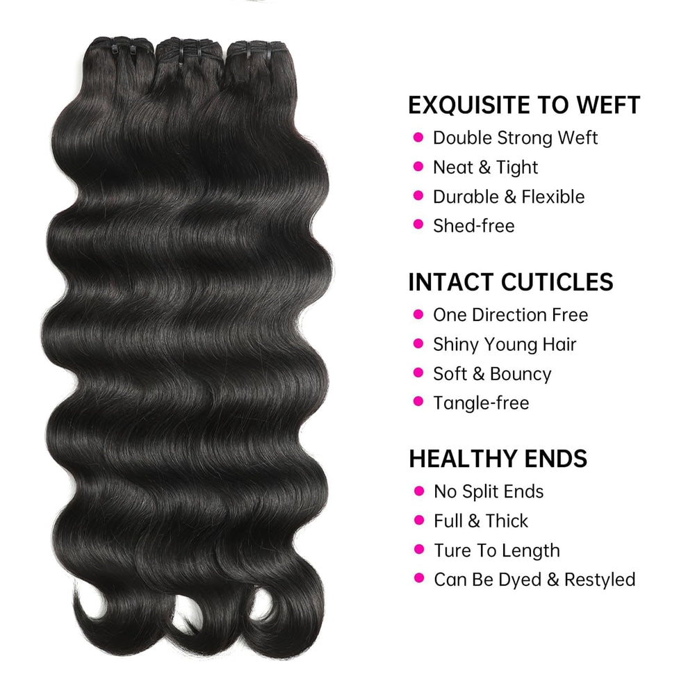 Jaliyah Brazilian virgin body wave bundles in 20 inch for seamless blends