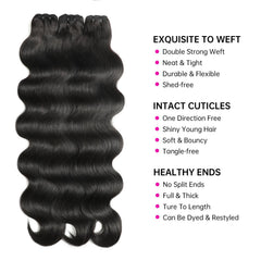 Jaliyah Brazilian virgin body wave bundles in 20 inch for seamless blends