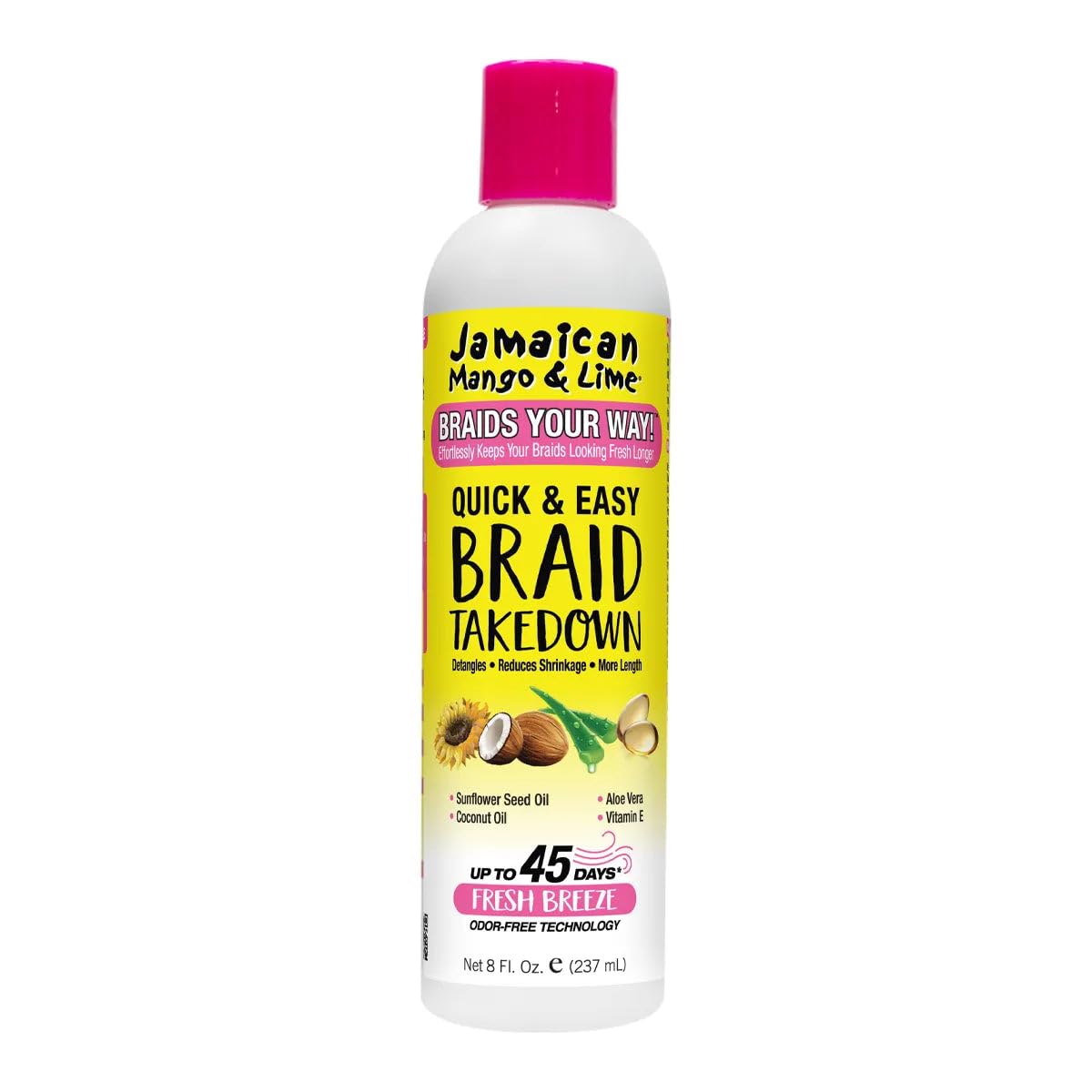 Jamaican Mango & Lime Braids Your Way bottle for quick detangling during braid takedown.