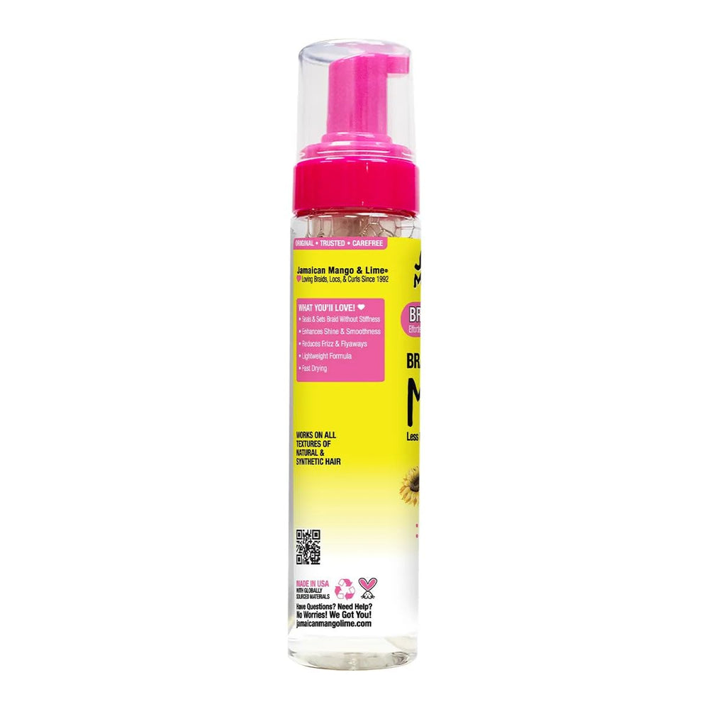 Jamaican Mango & Lime Braids Your Way Mousse being applied on braids for frizz control