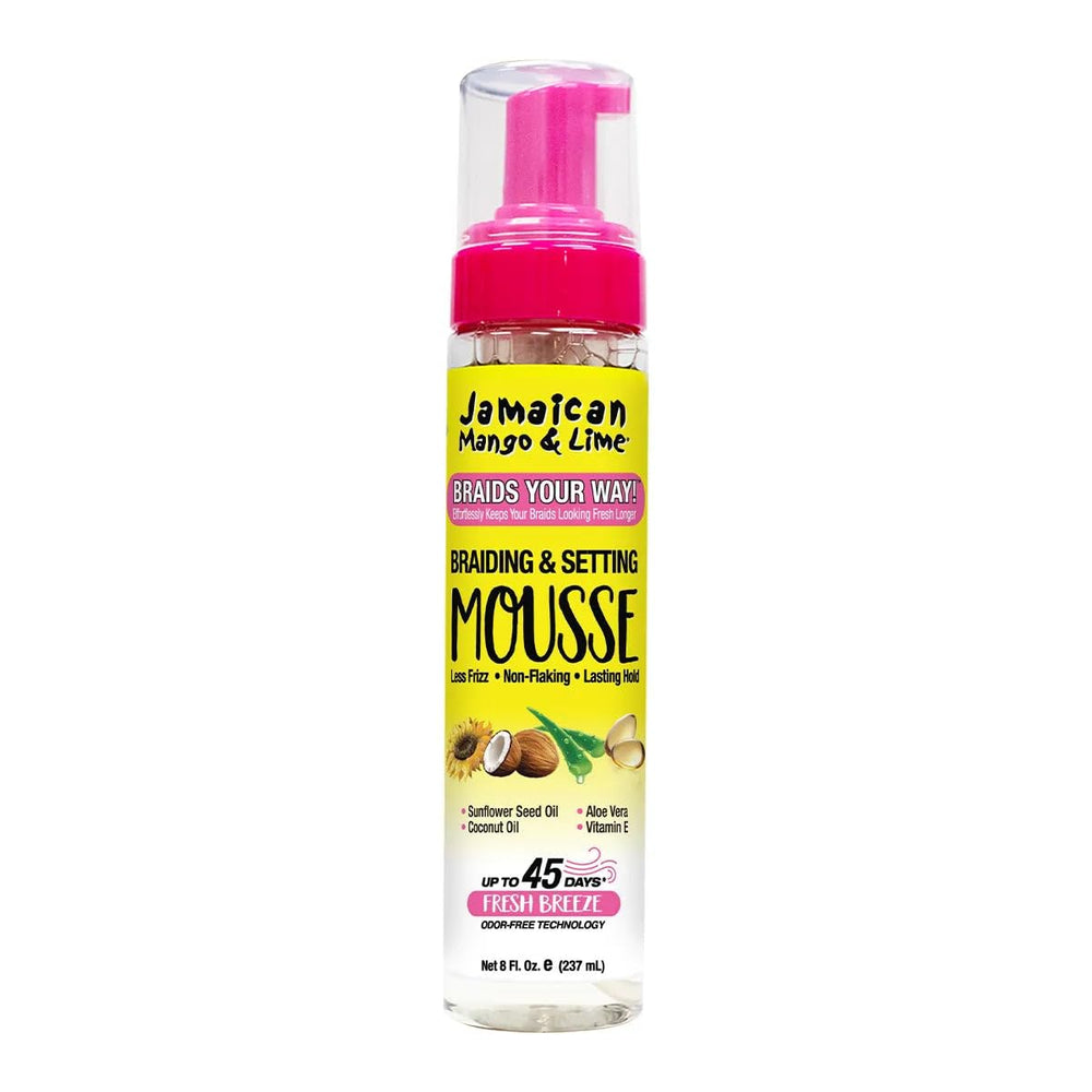 Jamaican Mango & Lime Braids Your Way Mousse bottle pump for long-lasting hold