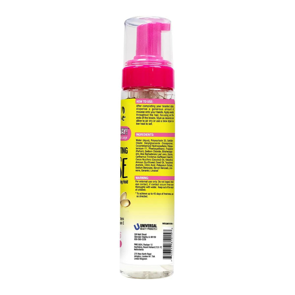Jamaican Mango & Lime Braids Your Way Mousse demonstrating frizz-control in humidity