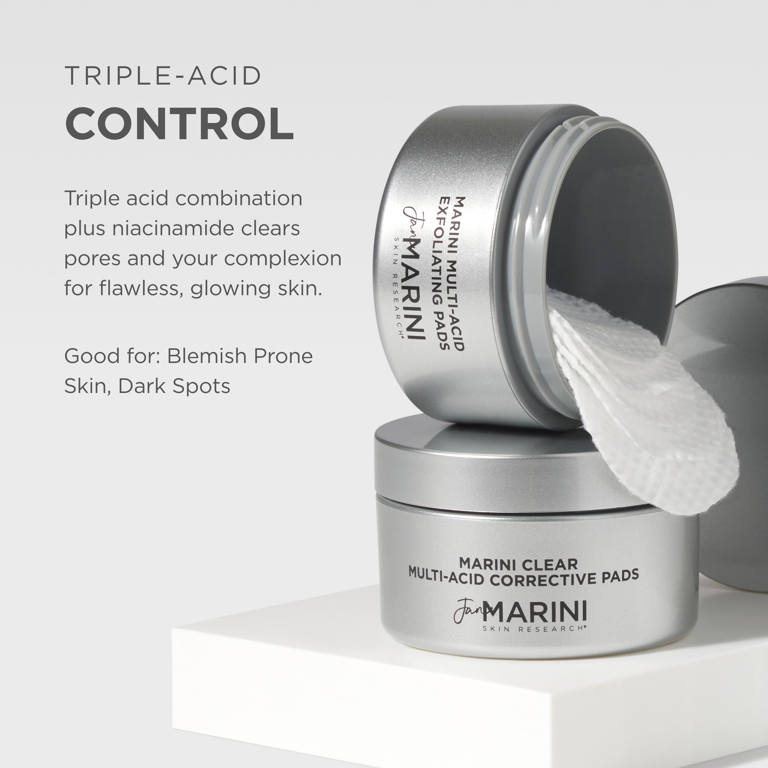 Marini Clear box display on shelf for at-home acne care routine