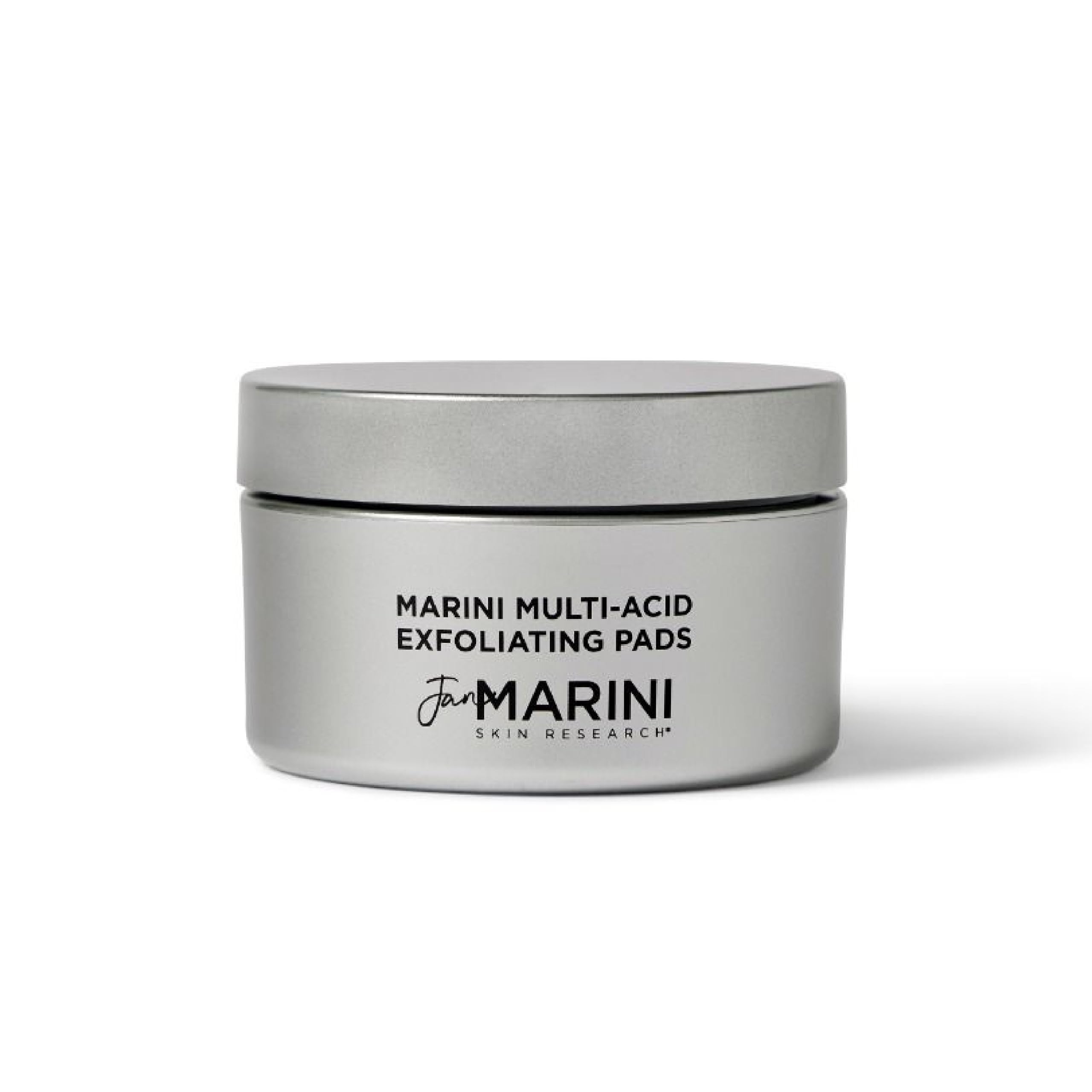 Jan Marini Multi-Acid Exfoliating Pads front tin for at-home exfoliation.