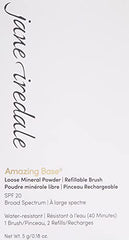 Soft brush head from Jane Iredale delivers smooth, even powder application.