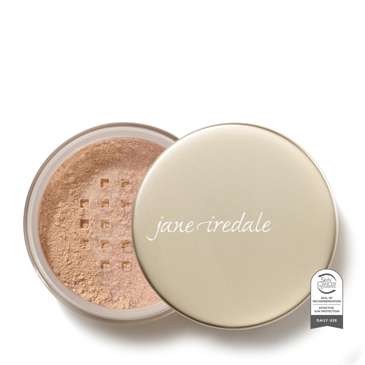 Jane Iredale Amazing Base Honey Bronze packaging shows clean mineral makeup with SPF 20