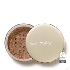 Jane Iredale Amazing Base loose mineral powder delivers luminous, oil-free coverage.