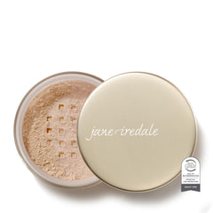 Jane Iredale Amazing Base loose mineral powder jar with luminous, oil-free finish