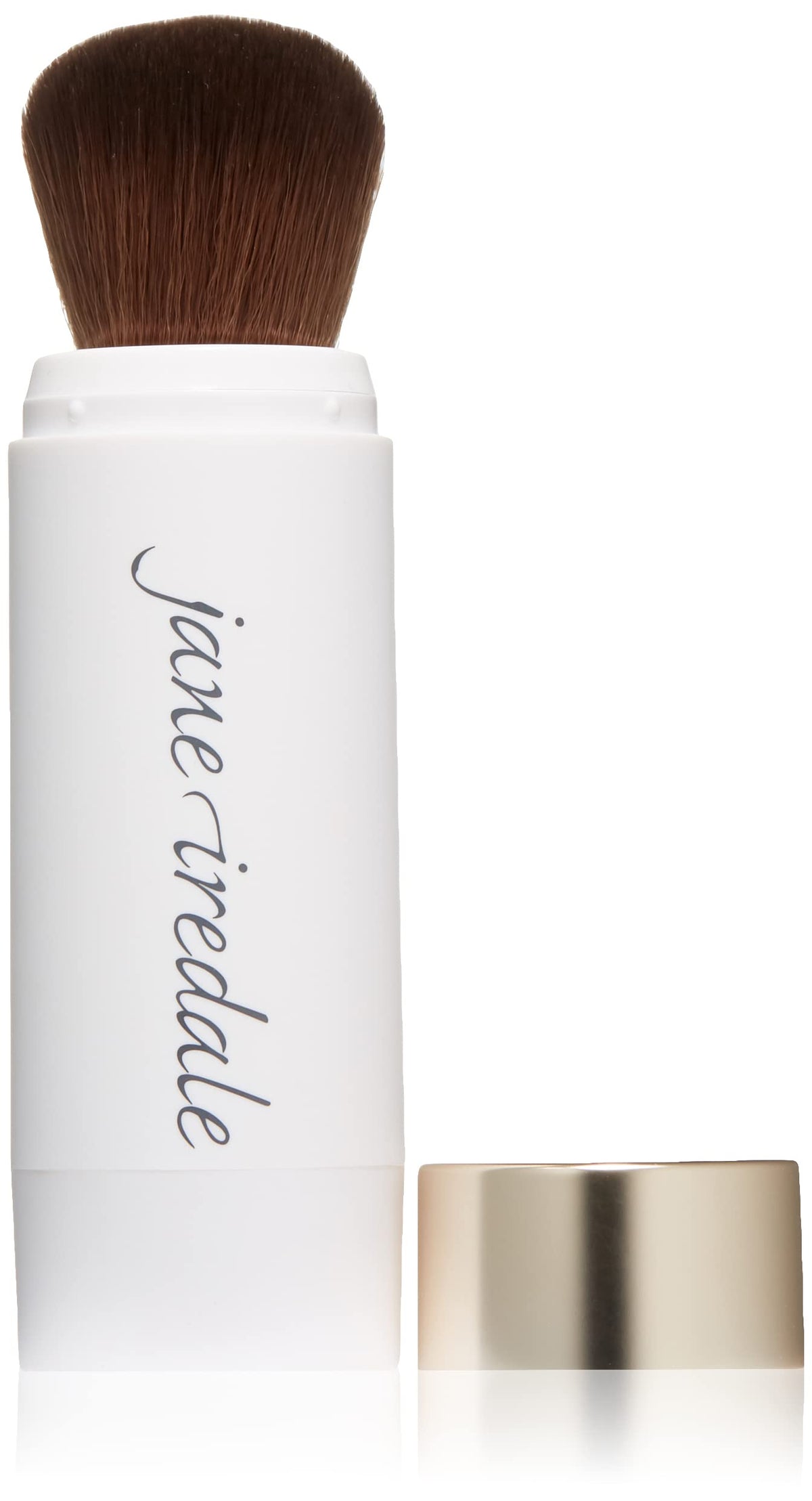 Jane Iredale Amazing Base Refillable Brush in Honey Bronze for luminous, adjustable coverage.