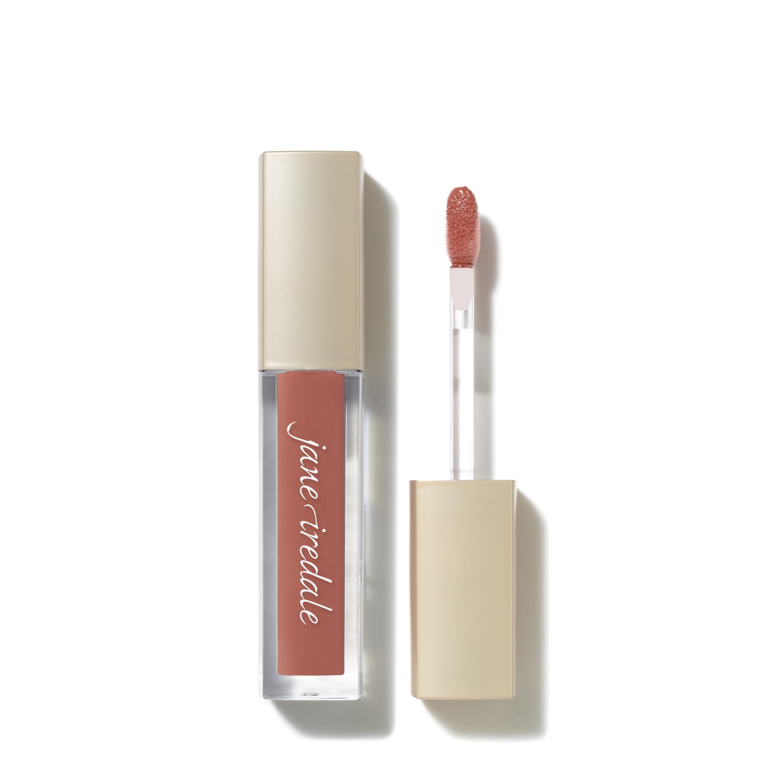 Jane Iredale ColorLuxe Nectar gloss swirl showing lustrous color and mirror-like shine