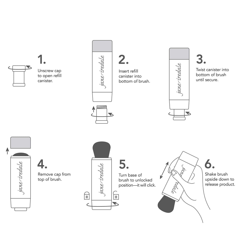 Jane Iredale Powder-Me SPF 30 brush for body coverage on the go.