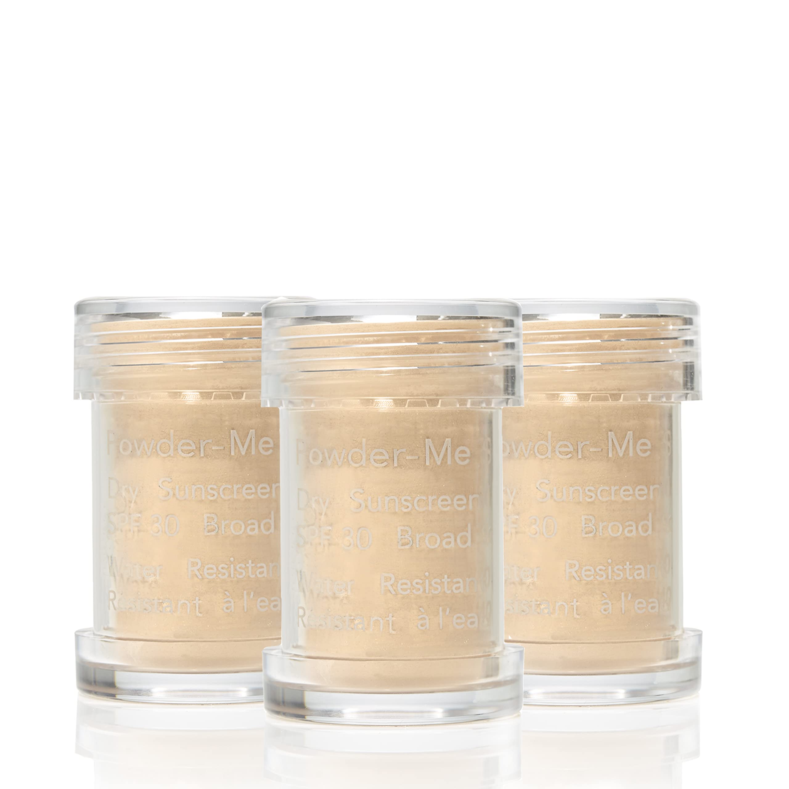 Jane Iredale Powder-Me SPF 30 refill canisters for eco-friendly packaging and easy replacement