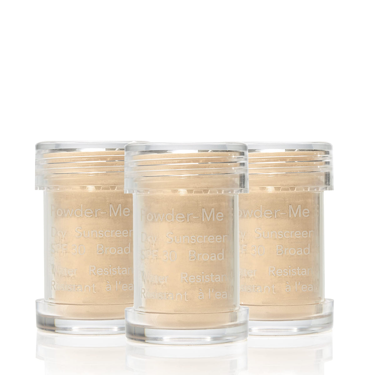 Jane Iredale Powder-Me SPF 30 refill canisters for eco-friendly packaging and easy replacement