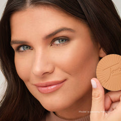 Jane Iredale PureBronze Matte Bronzer compact with refillable packaging for ongoing use.