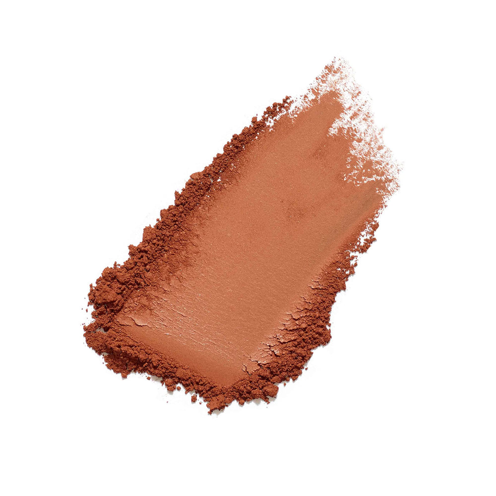 Jane Iredale PureBronze Matte Bronzer applied along hairline and jaw for contour.