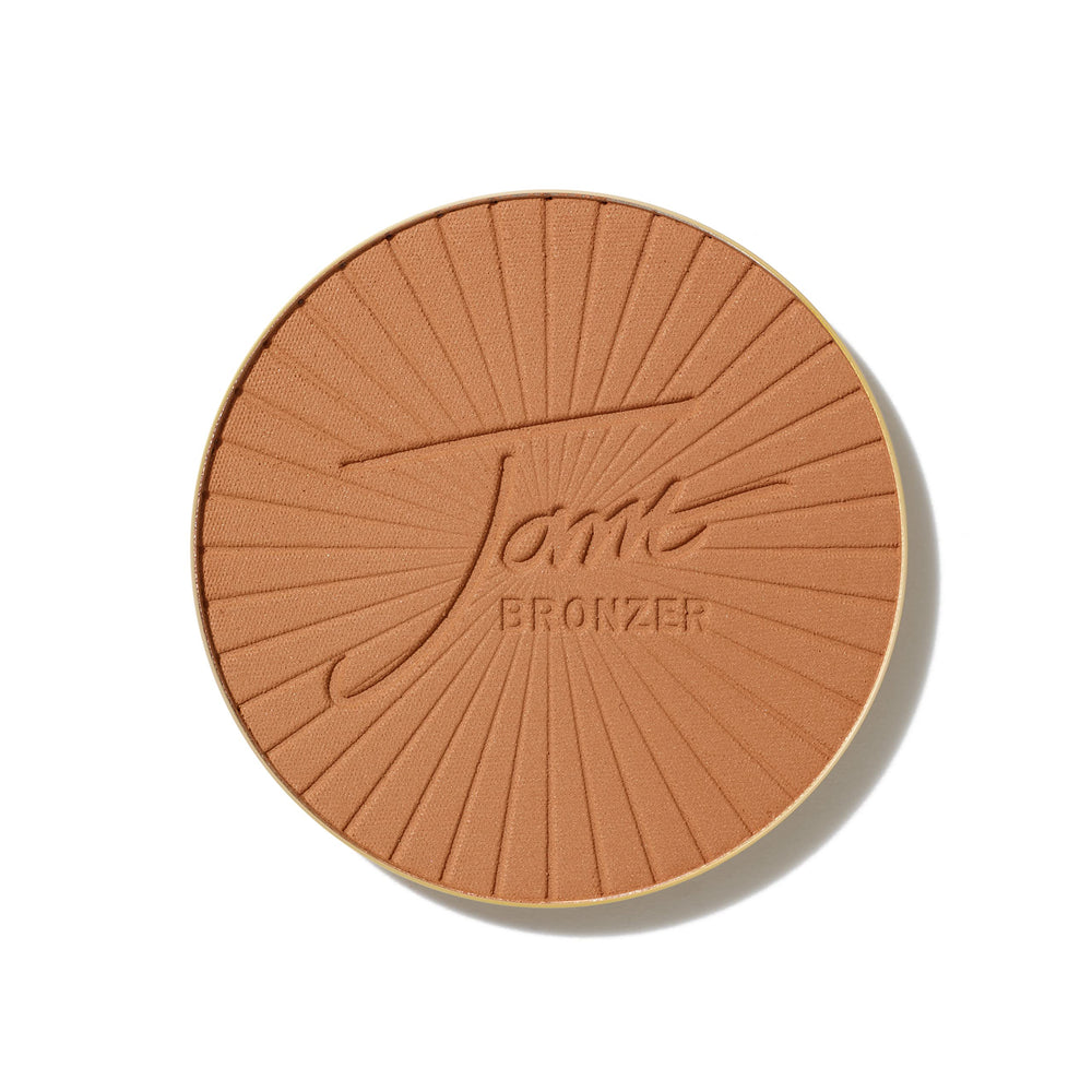 Jane Iredale PureBronze Matte Bronzer refill shown in compact for seamless, waste-free touch-ups.