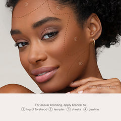 Jane Iredale PureBronze Matte Bronzer swatches on skin show seamless blend.