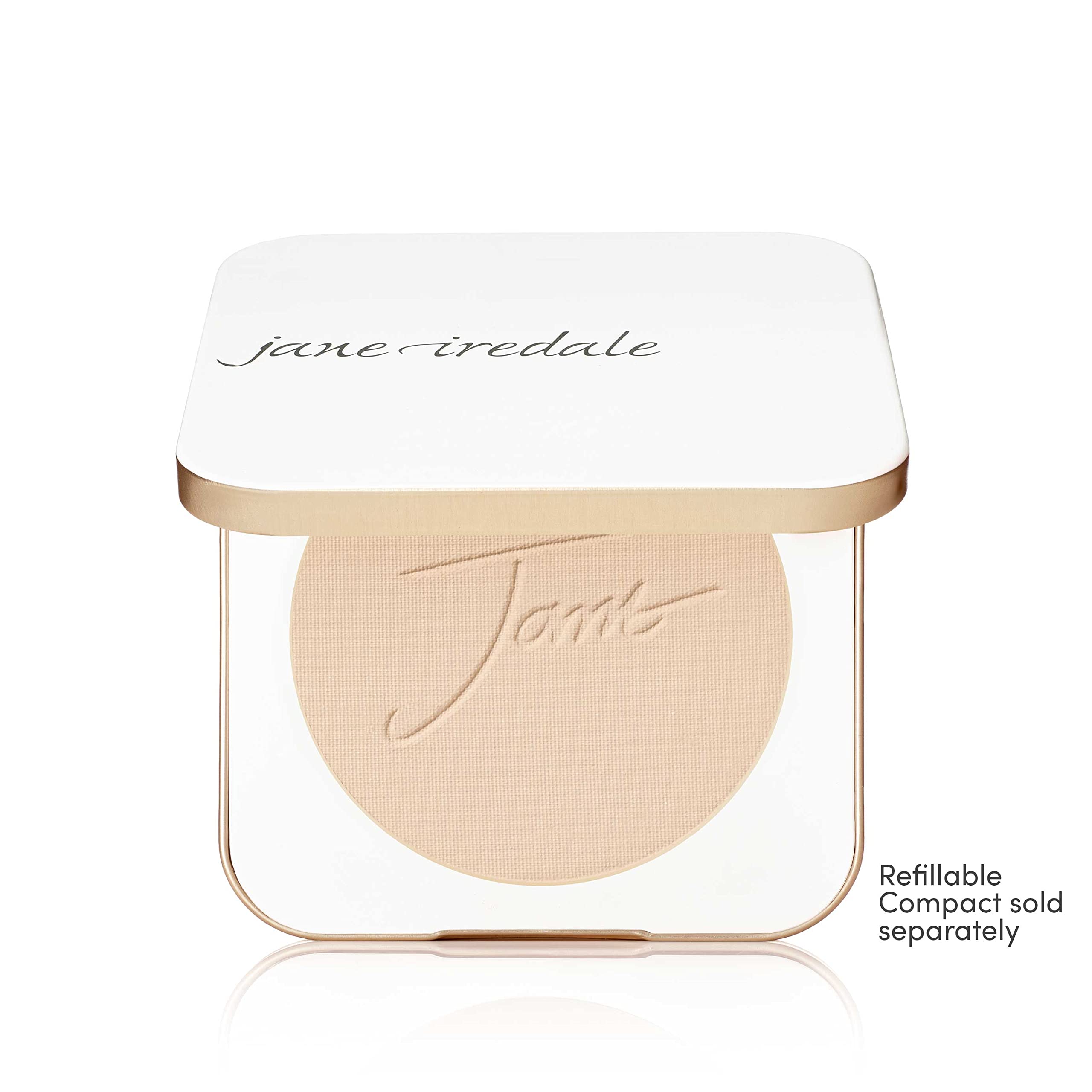 Jane Iredale PurePressed Base shows SPF protection for daily sun defense.