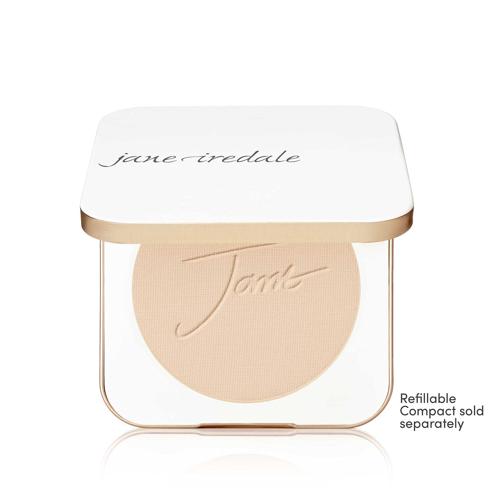 Jane Iredale PurePressed Base shows SPF protection for daily sun defense.