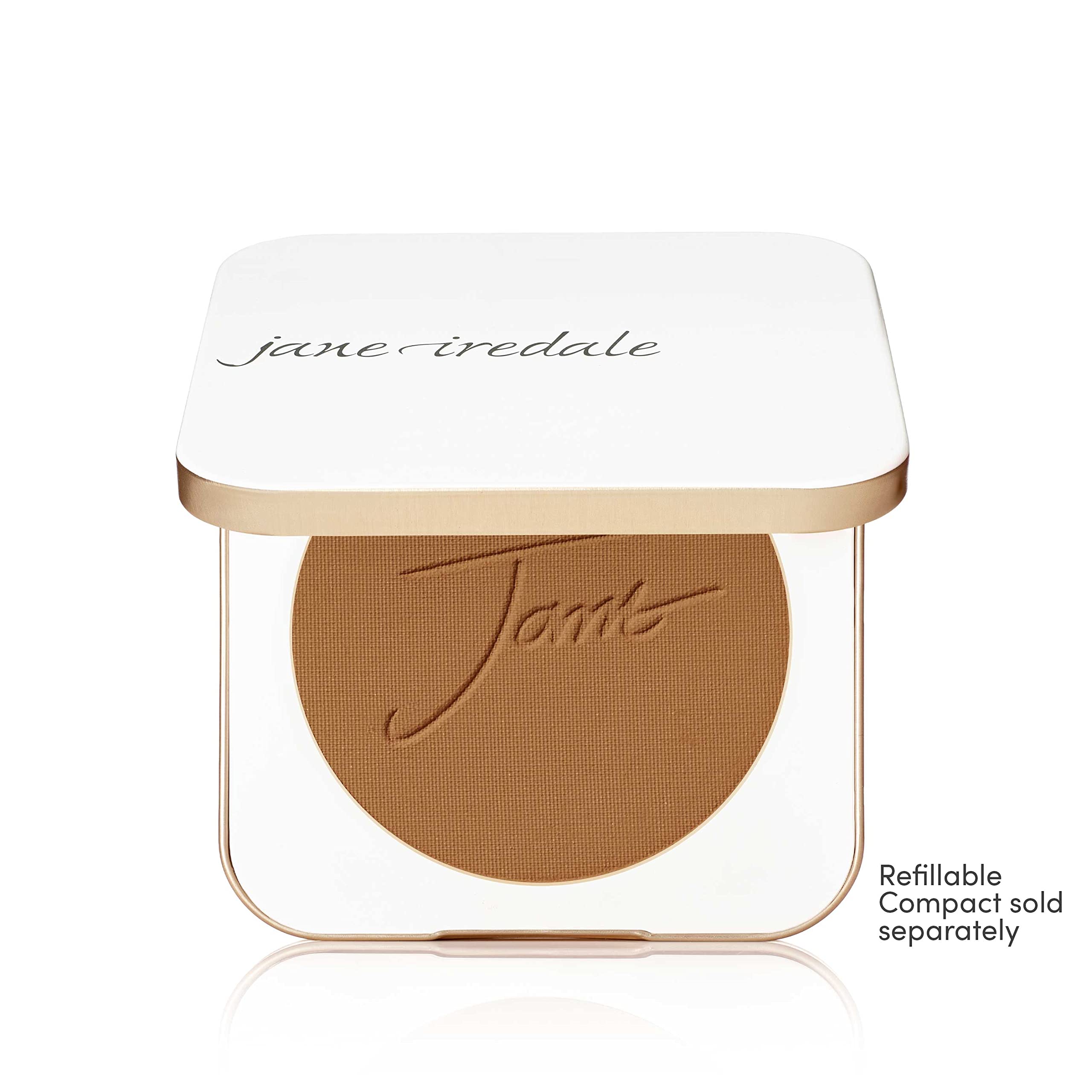 Jane Iredale PurePressed Base SPF-coverage highlights broad spectrum protection for daily wear.
