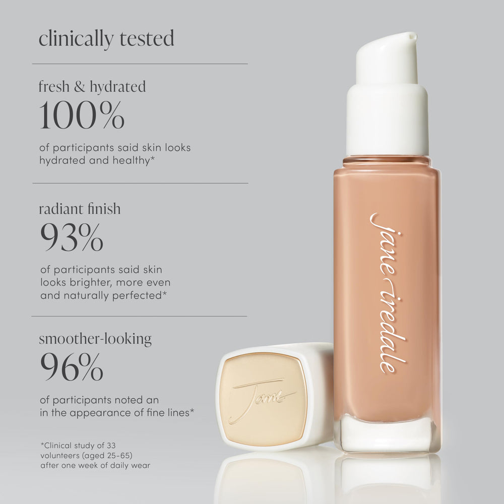 Jane Iredale Skintuition foundation application being blended for seamless coverage