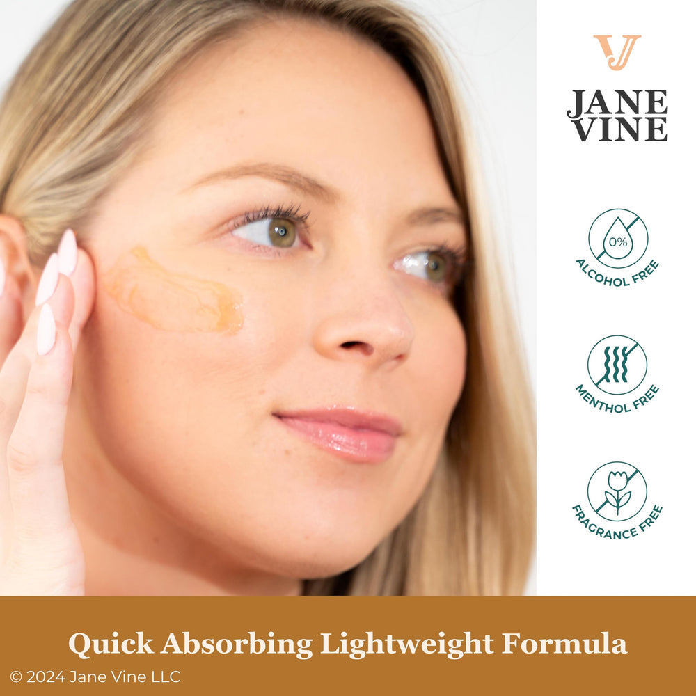 Jane Vine Arnica Gel under-eye use for gentle care of delicate skin.