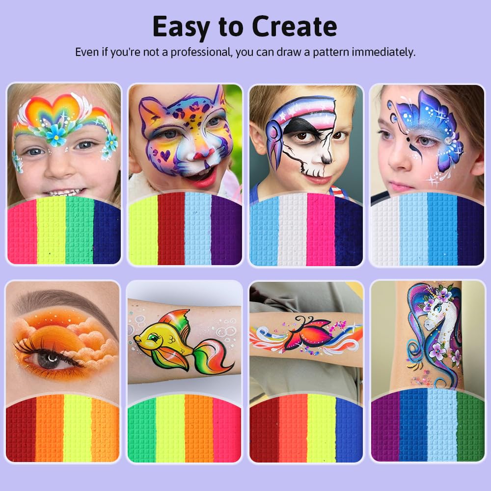 Janolia ripple templates inspire festival-ready face art.