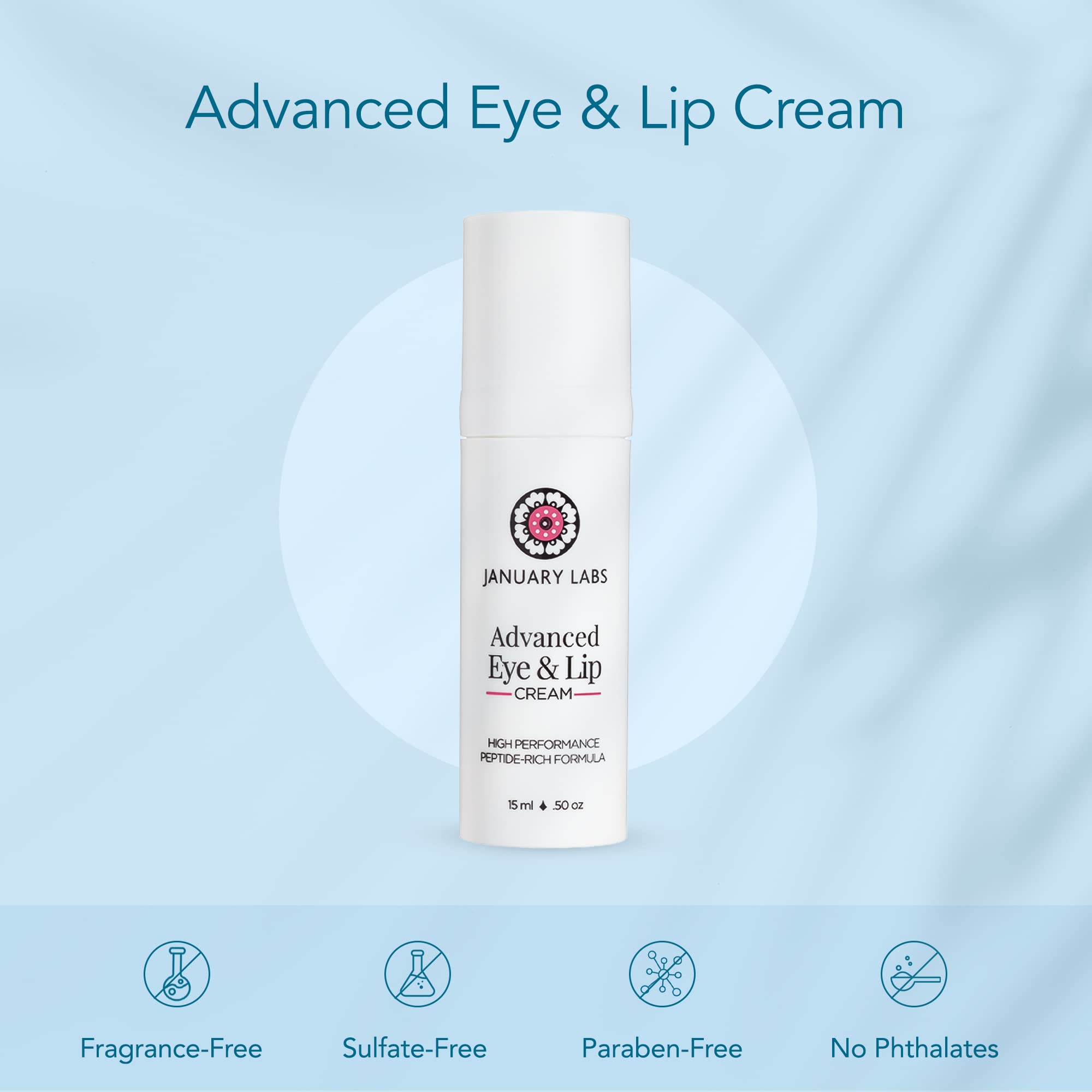 Lips and surrounding skin close-up emphasizing hydration and wrinkle refinement.