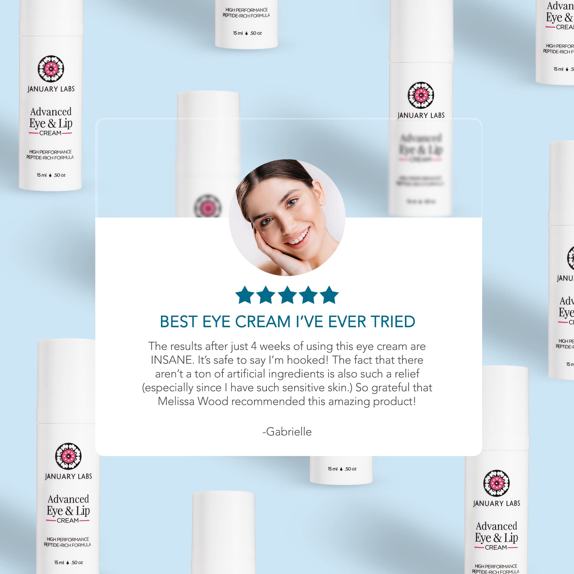 Pro-collagen amplifier with stem cell extract implied for surface refinement.