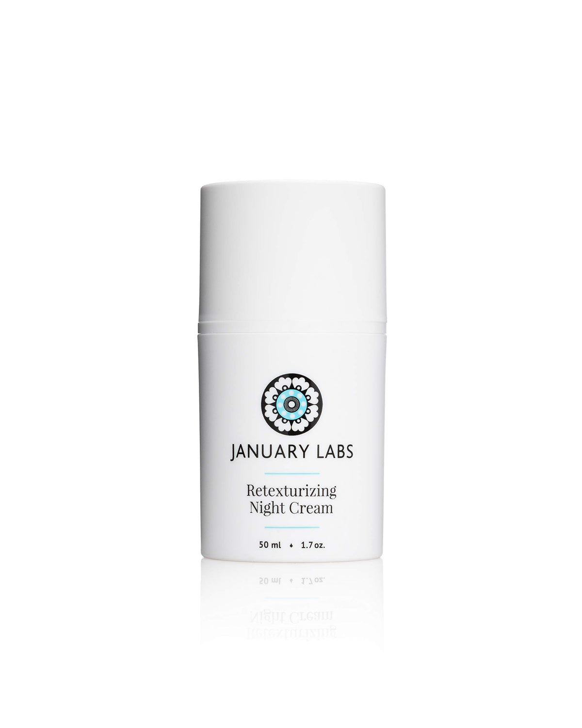 January Labs Skin Essentials Night Cream bottle—hydration and gentle exfoliation for healthier-looking skin by morning.