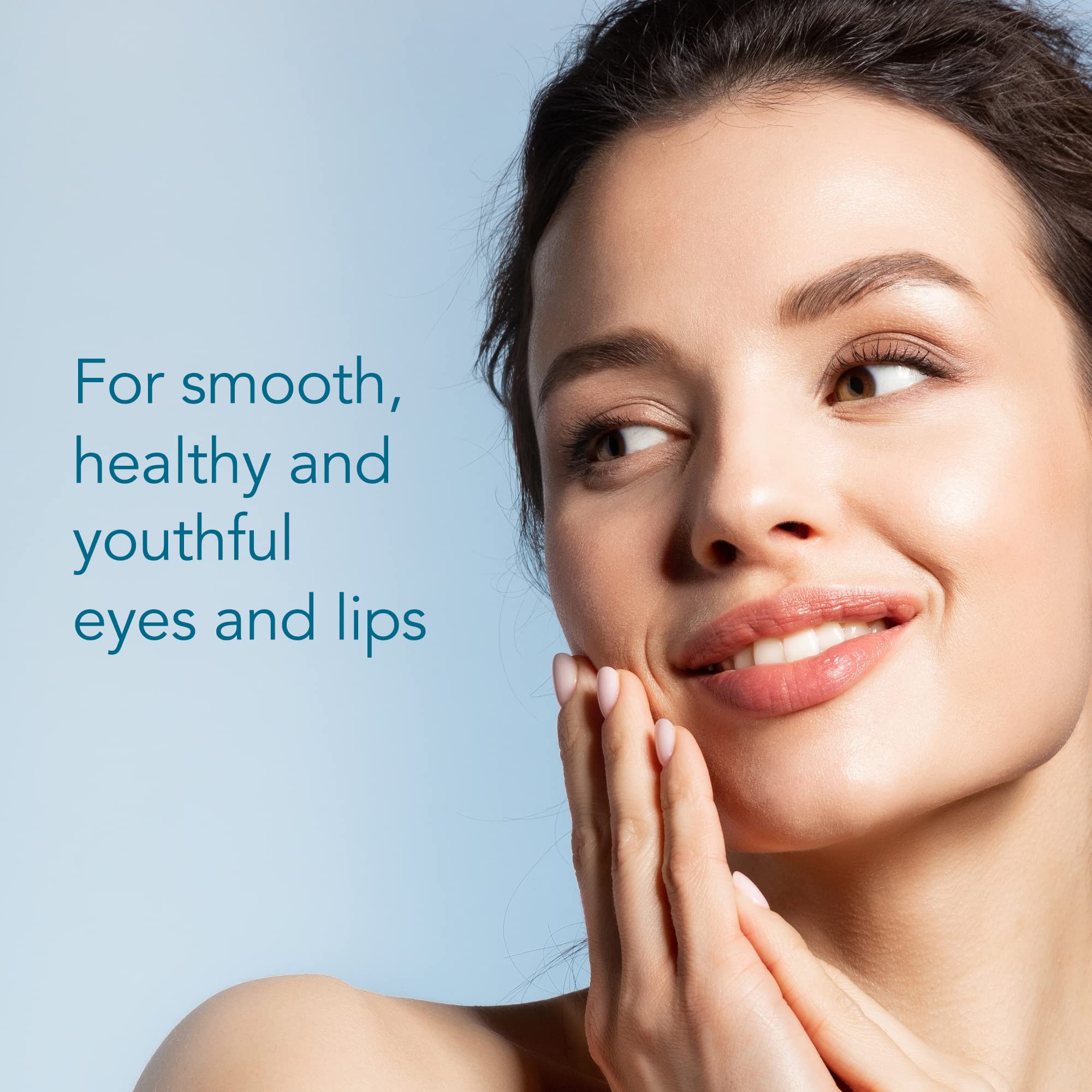 Under-eye area during application highlighting potential brightening and depuffing effects.