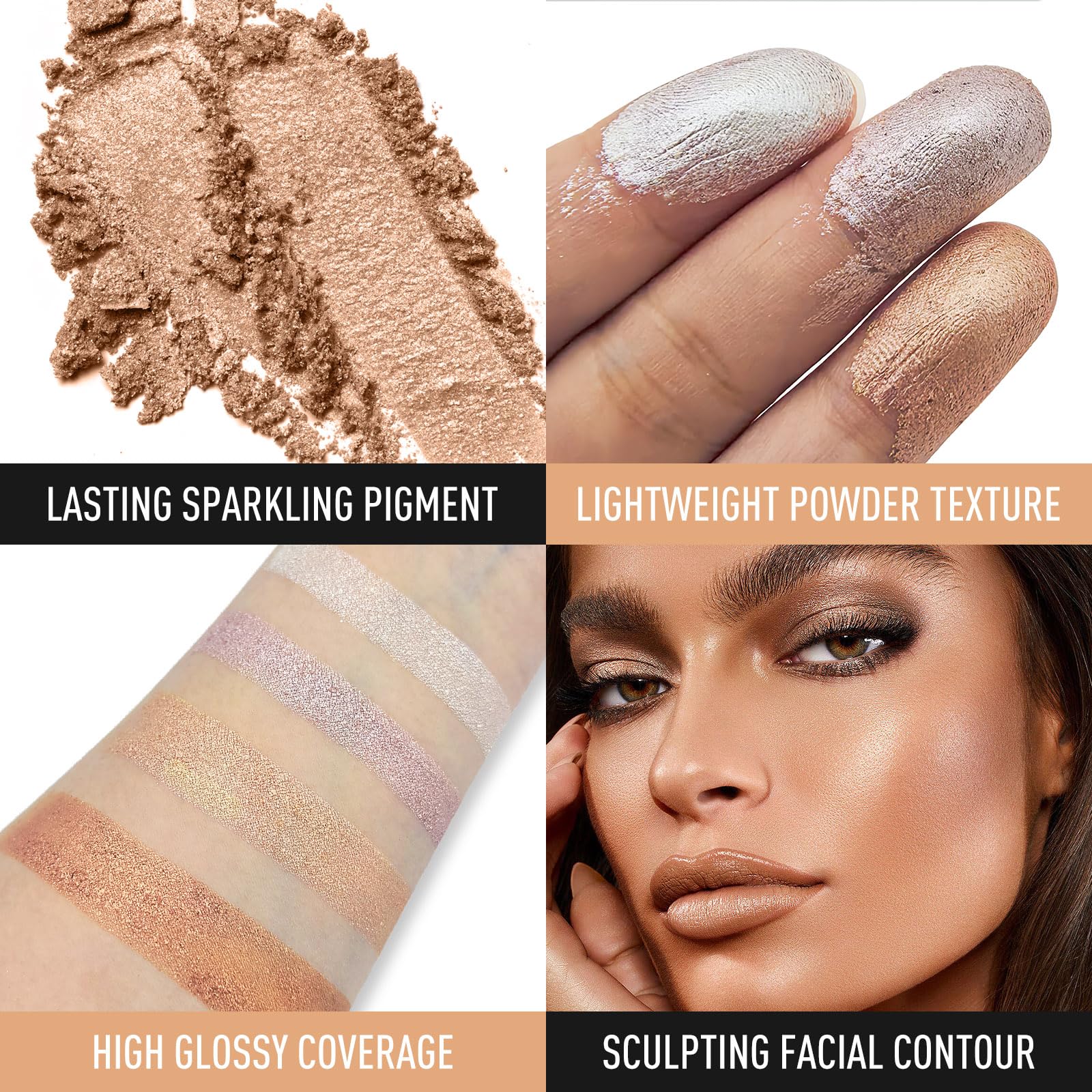 Janwana highlighter palette Pearlescent face provides natural daily glow